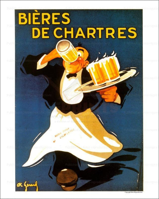 Art Print, Biere de Chartres, Beer advertising poster I VintageArtReprints.com