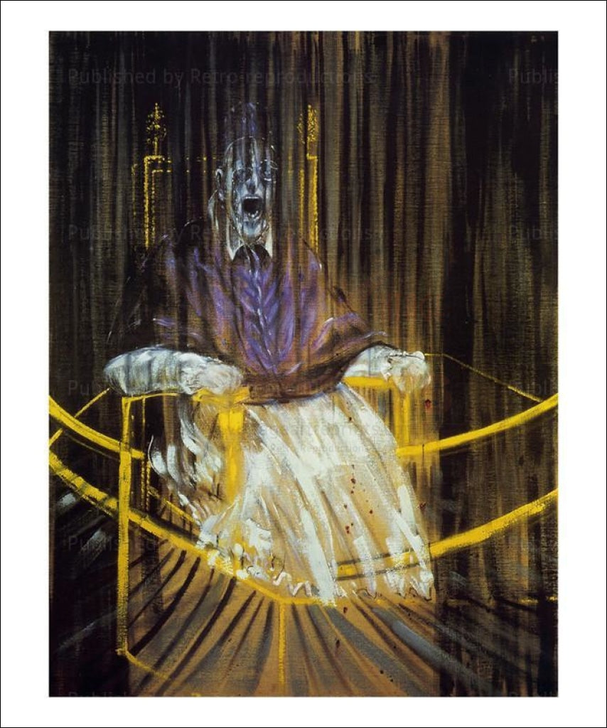 Art print, Francis Bacon,Etude d'apres le portrait du pape Innocent X par Velasquez, 1953 - VintageArtReprints.com