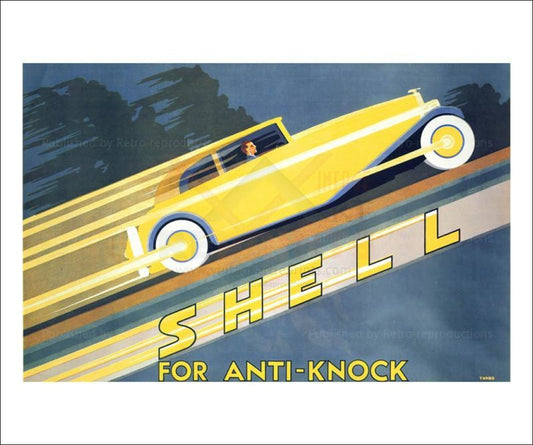 Art print, Shell, Anti-Knock Speedster 1930 I VintageArtReprints.com