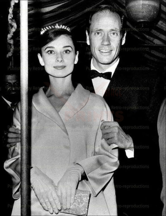 Audrey Hepburn and Mel Ferrer, photographic print - Vintage Art,