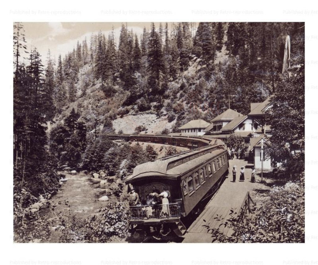 Card Postal, California Train, Photographic Print - Vintage Art, canvas prints