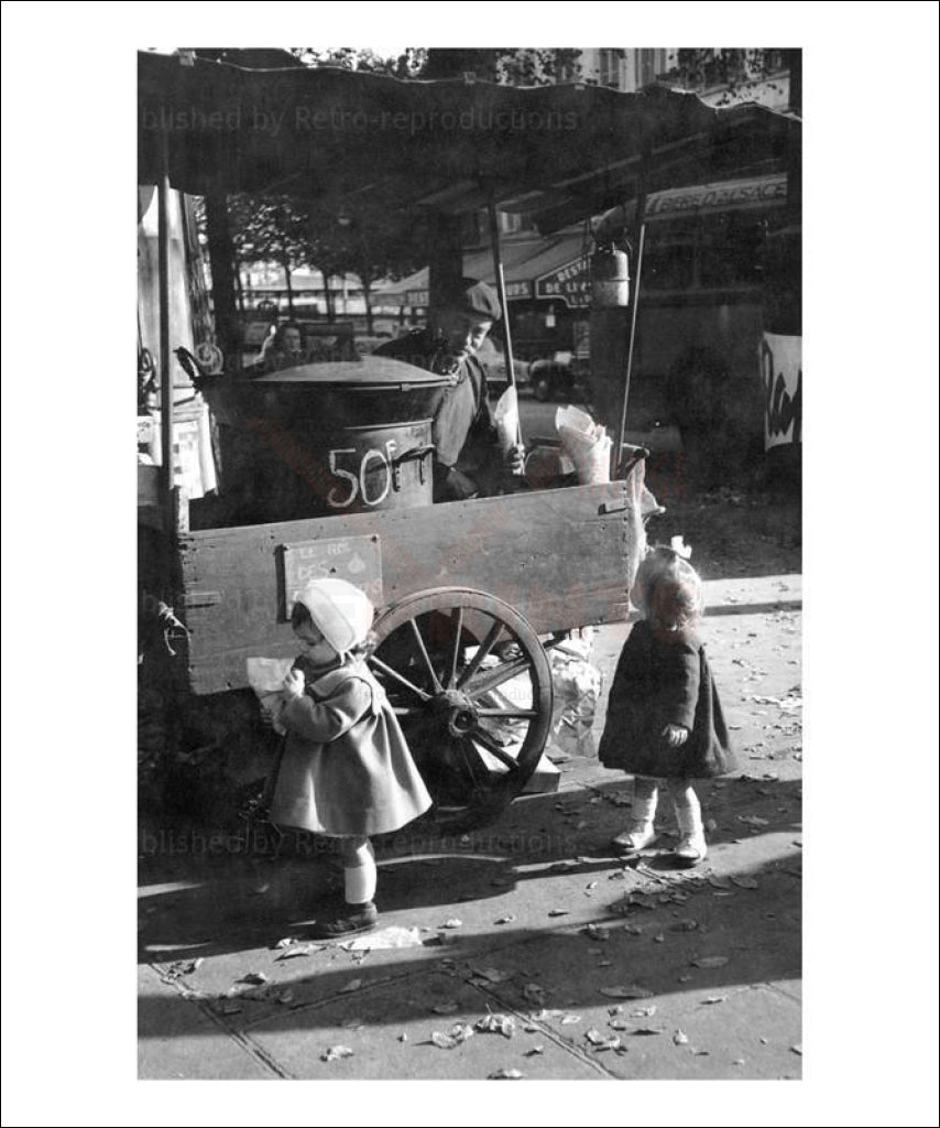 Chestnut Salesman circa 1940's, Paris, France, Photographic Print - Vintage Art, canvas prints