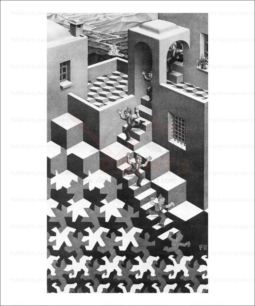 Cycle 1938, Art Print, M.C. Escher - Vintage Art, canvas prints
