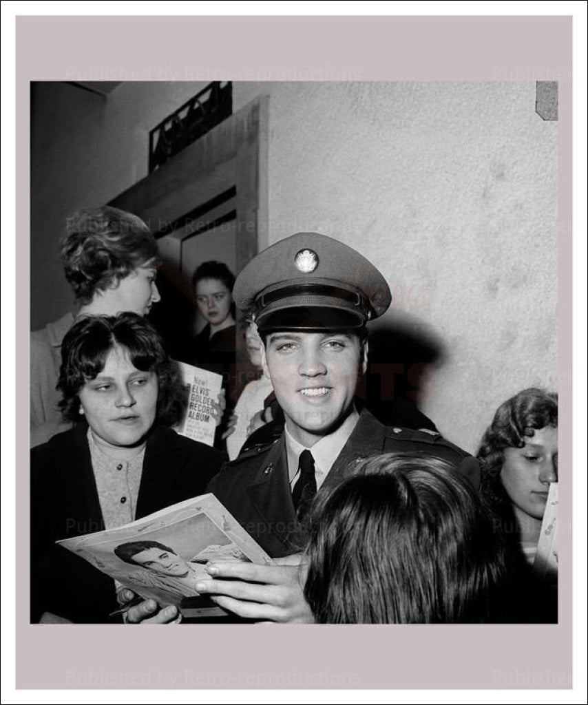 Elvis Presley in Germany - Vintage Art, canvas prints