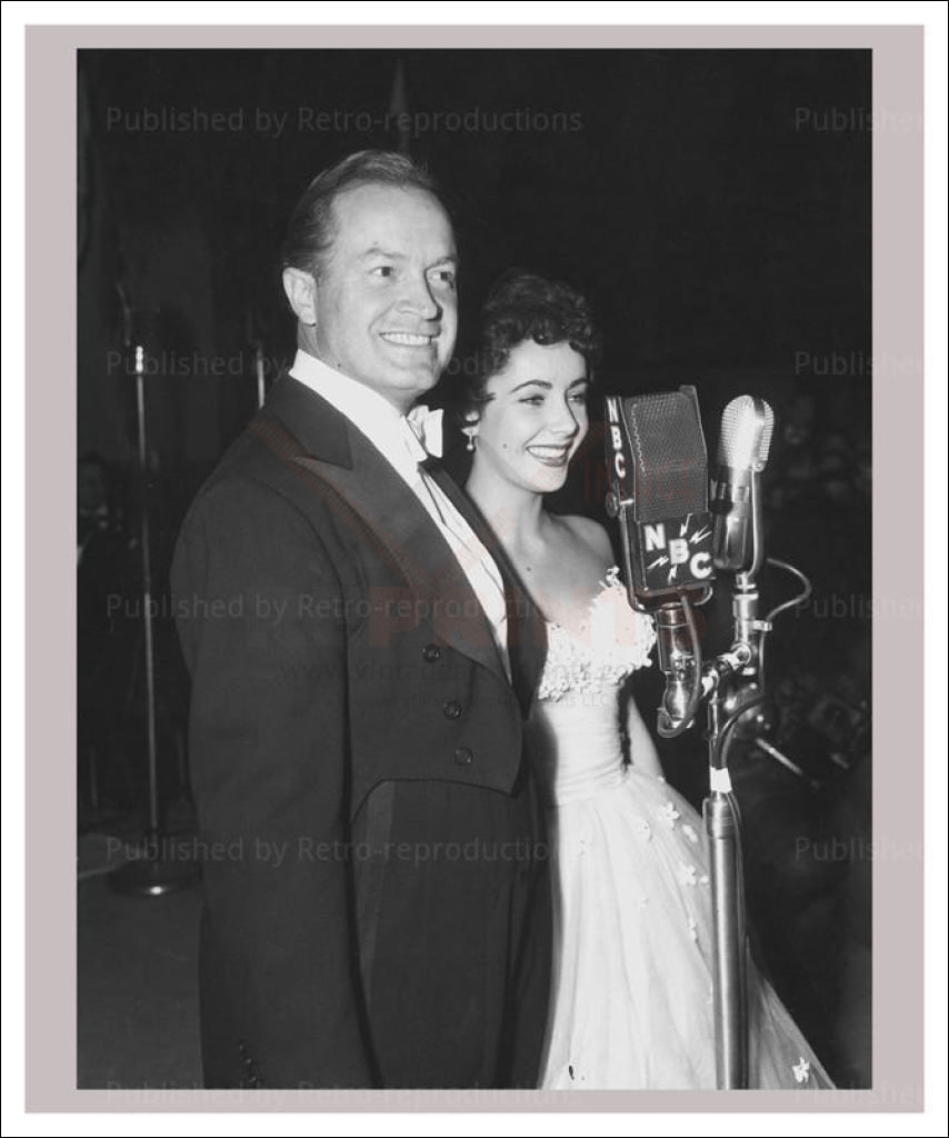 Elysabeth Taylor and Bob Hope - Vintage Art, canvas prints