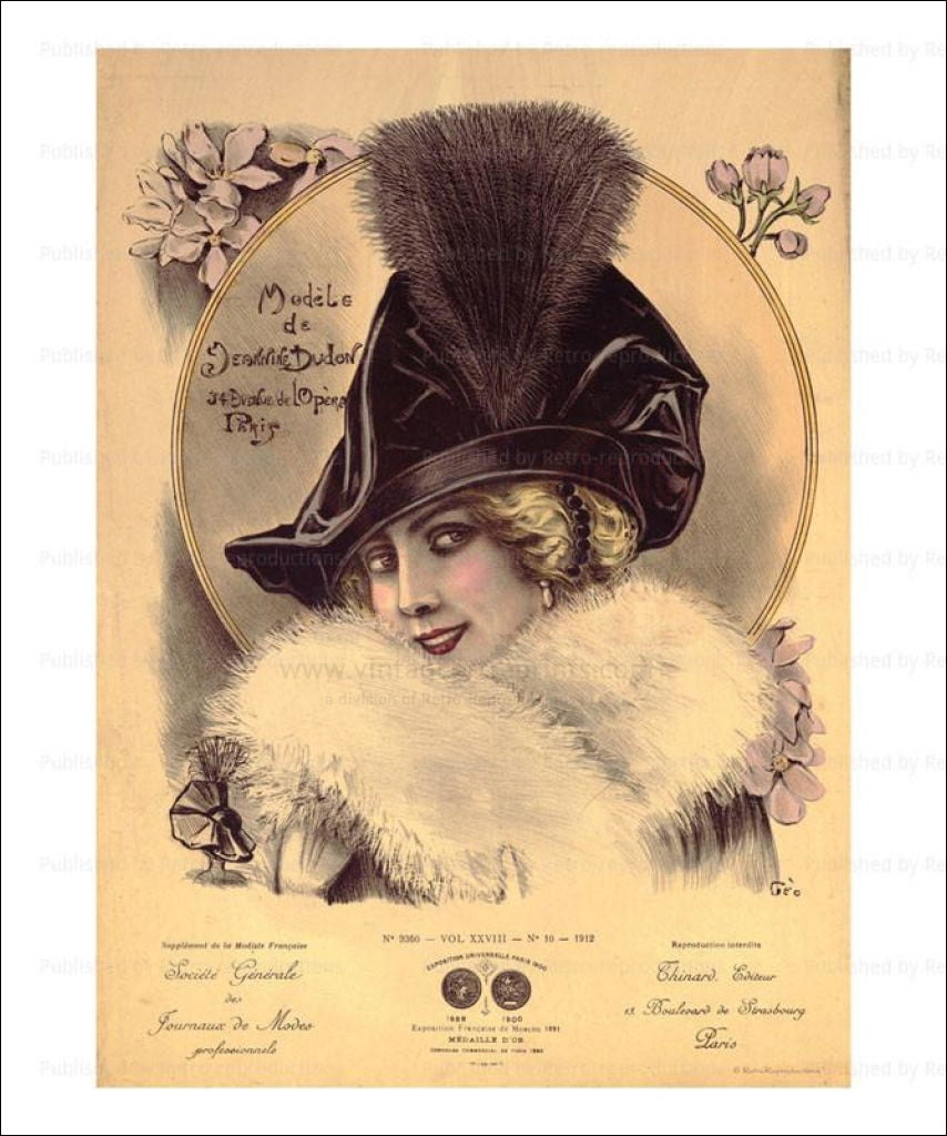 Exhibition Universelle, Hats, vintage art photo print reproduction - Vintage Art, canvas prints