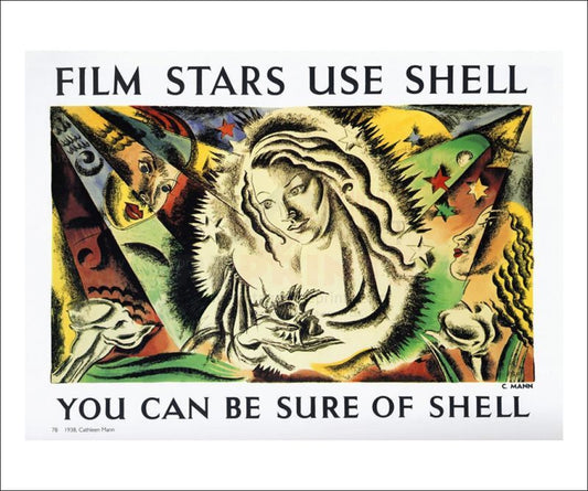 Film Stars use Shell 1938 - Vintage Art, canvas prints