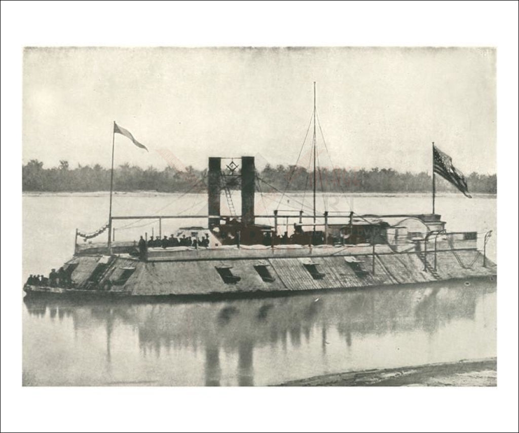 First Iron Clad Gunboat - Vintage Art, canvas prints