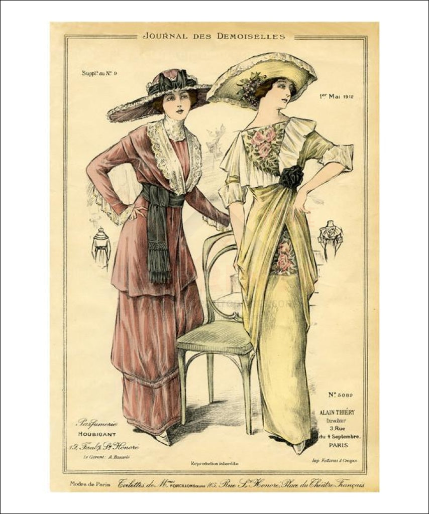 Houbigant fashion 1930's #5089 - Vintage Art, canvas prints