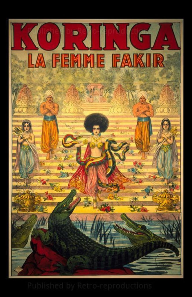 Koringa #1, French Woman Magician - Art Print - Vintage Art, canvas prints