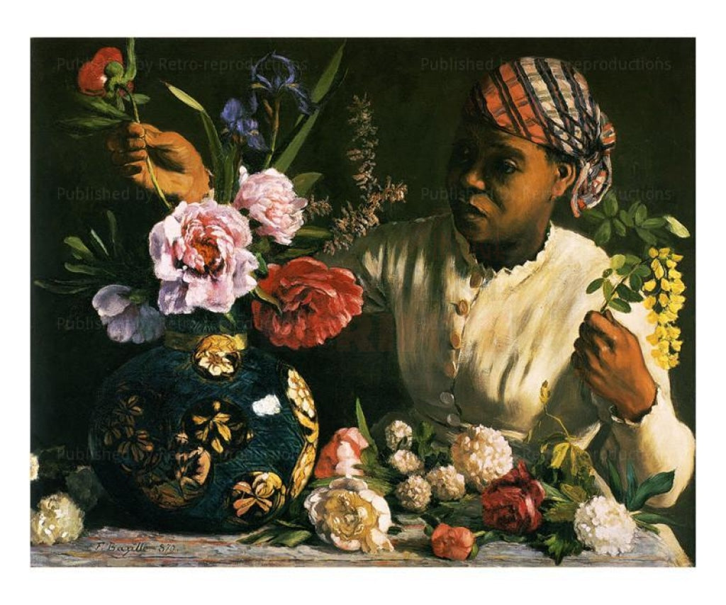 La Negresse aux Pivoines - Vintage Art, canvas prints