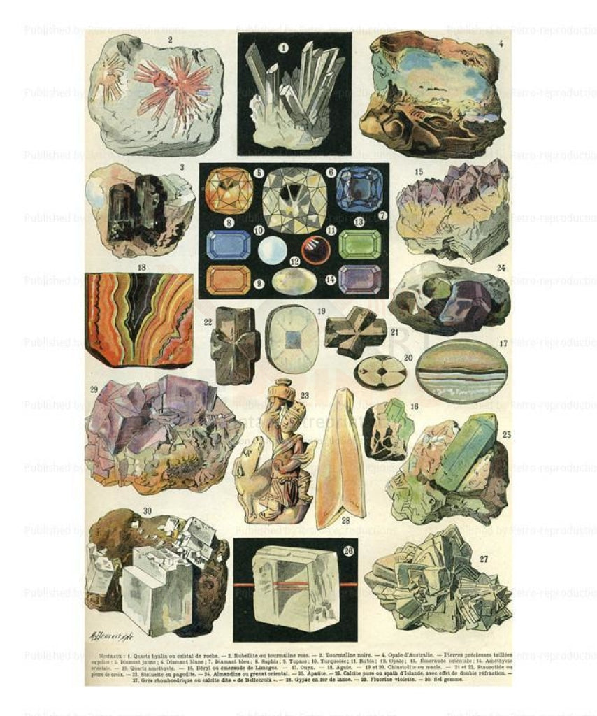 Mineraux II, Art Print - Vintage Art, canvas prints