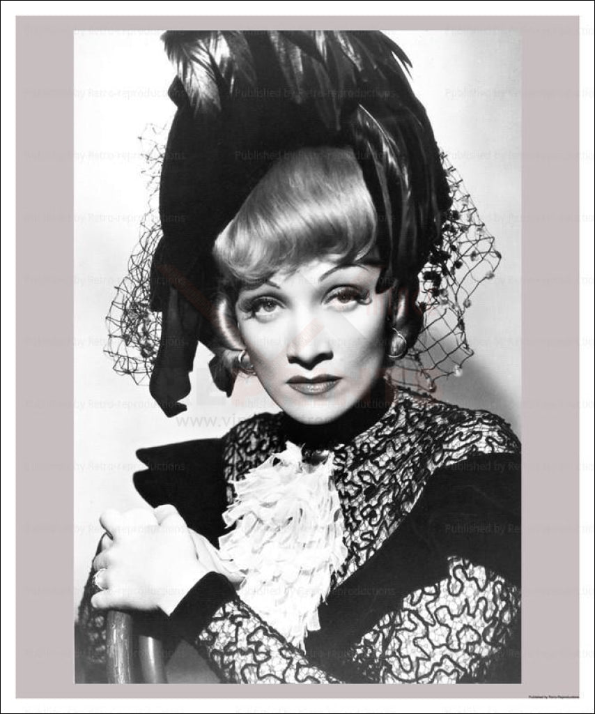 Photographic print, Actress Marlene Dietrich, - Vintage Art, canvas prints