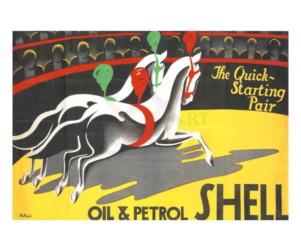 Quick Starting Circuis Horses 1930 - Vintage Art, canvas prints