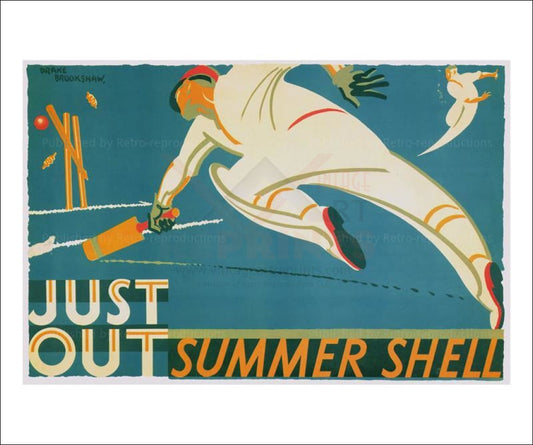 Summer Shell Cricket Player 1933 - Vintage Art, canvas prints
