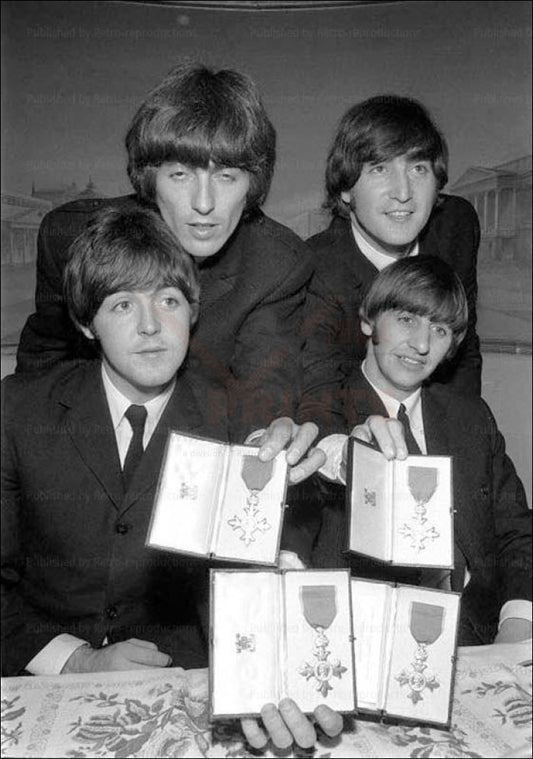 The Beatles 1965, digital giclee print reproduction B&W, vintage photo - Vintage Art, canvas prints