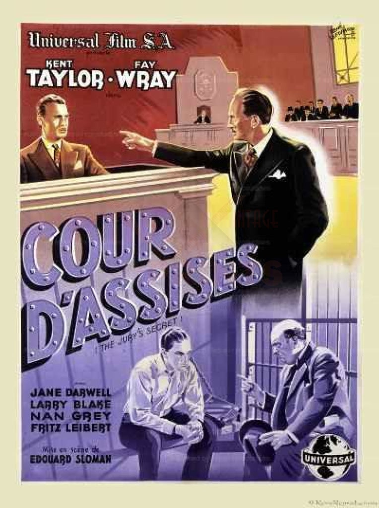 The Jury's Secret - Original Movie Poster - French - Vintage Art, canvas prints