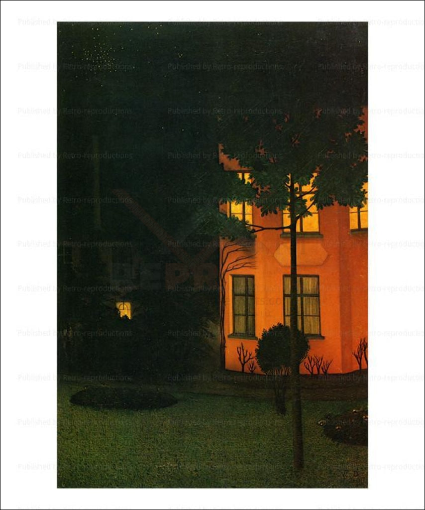 The Pink House - Vintage Art, canvas prints