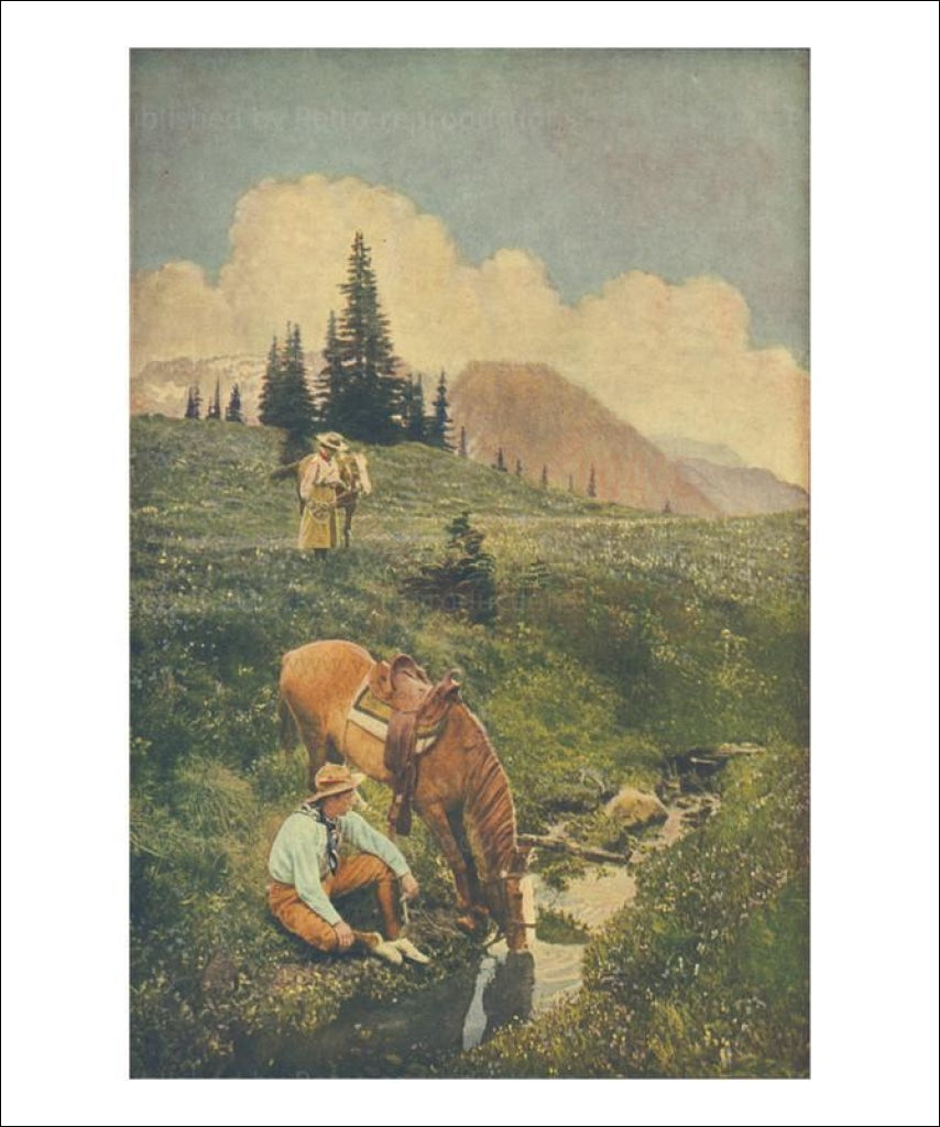 Upland Riders, vintage art print reproduction - Vintage Art, canvas prints