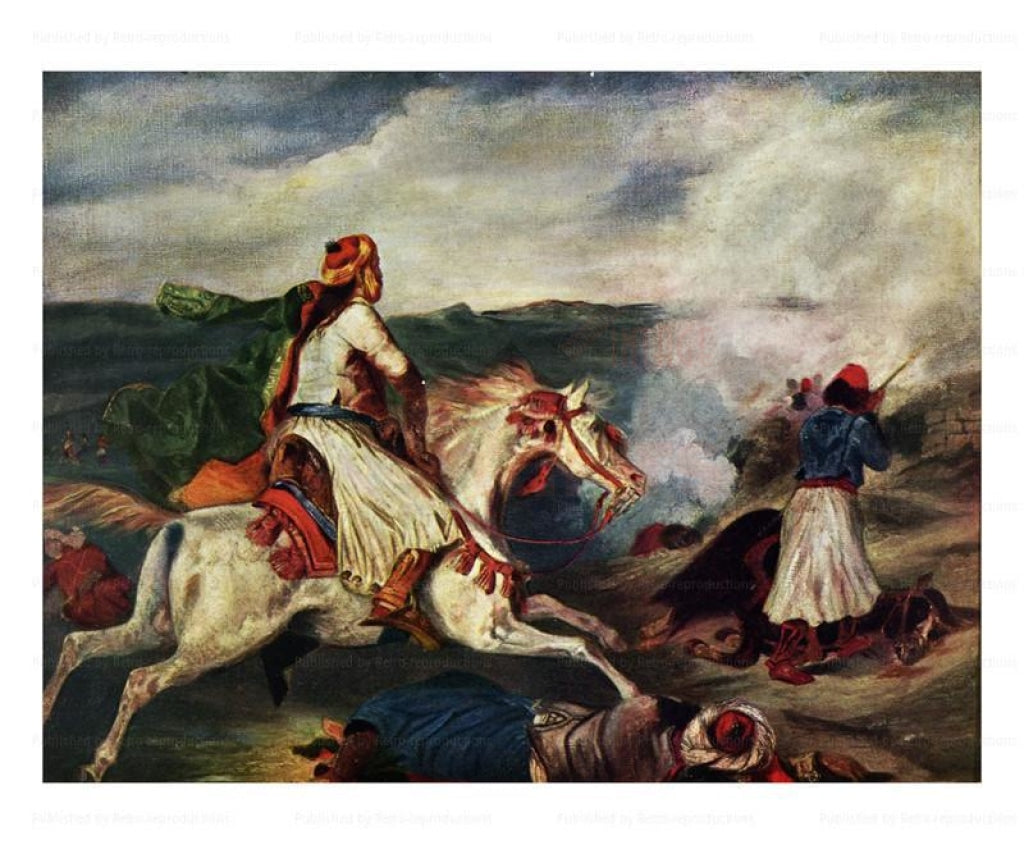 War scene in Grece 19th century - Vintage Art, canvas prints