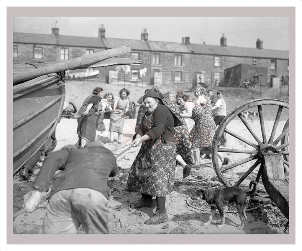 Women at War - Fisherwomen 1, vintage art photo print reproduction, WWII - Vintage Art, canvas prints