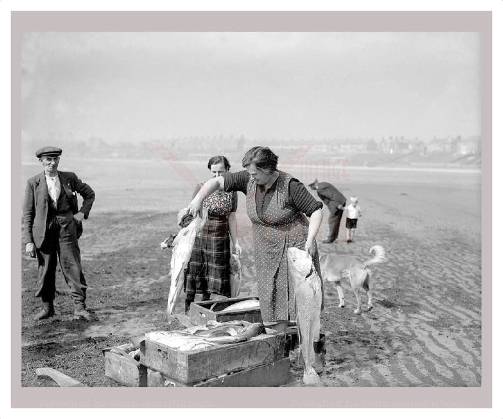 Women at War - Fisherwomen 2, vintage art photo print reproduction, WWII - Vintage Art, canvas prints