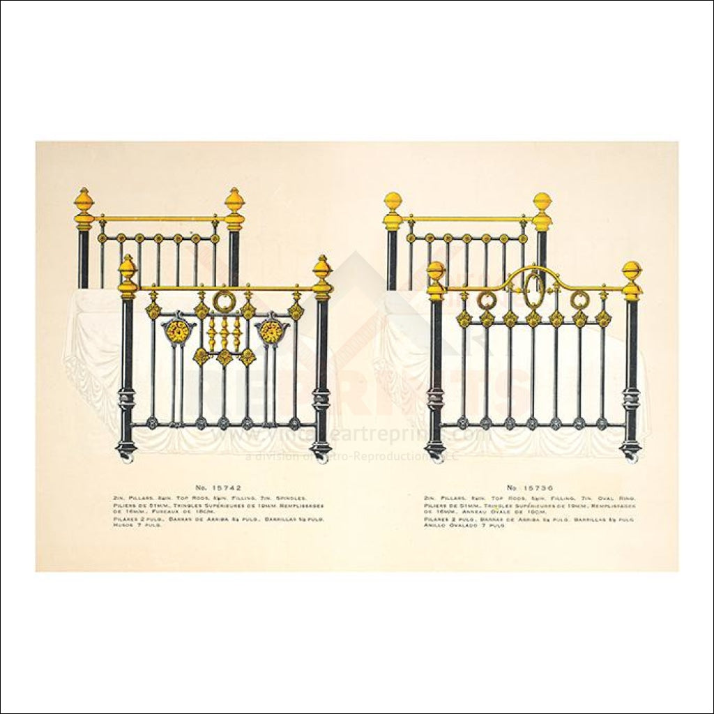 Antiques  Brass & Iron French Bed 3