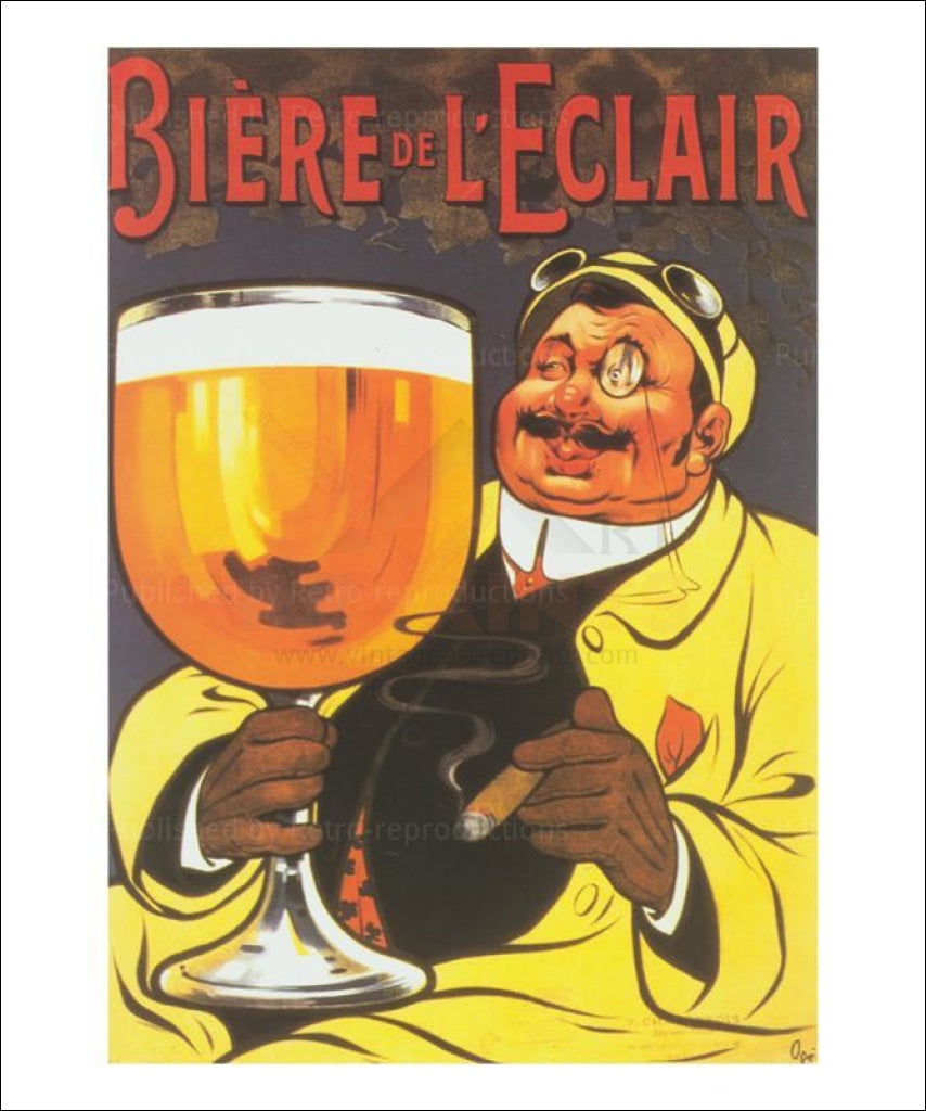 Art Print, Biere de L'Eclair, advertising poster I VintageArtReprints.com