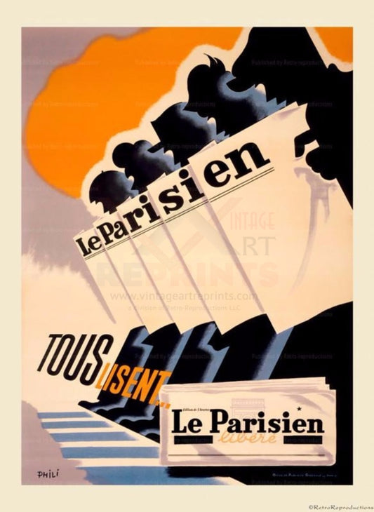 Art Print Le Parisien - advertising poster, art deco I VintageArtReprints.com
