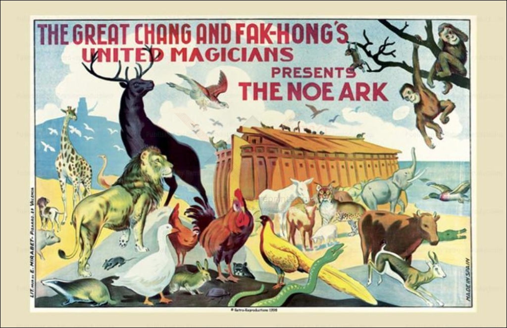 Art print, Noah's Arc, Circus poster reproduction I VintageArtReprints.com
