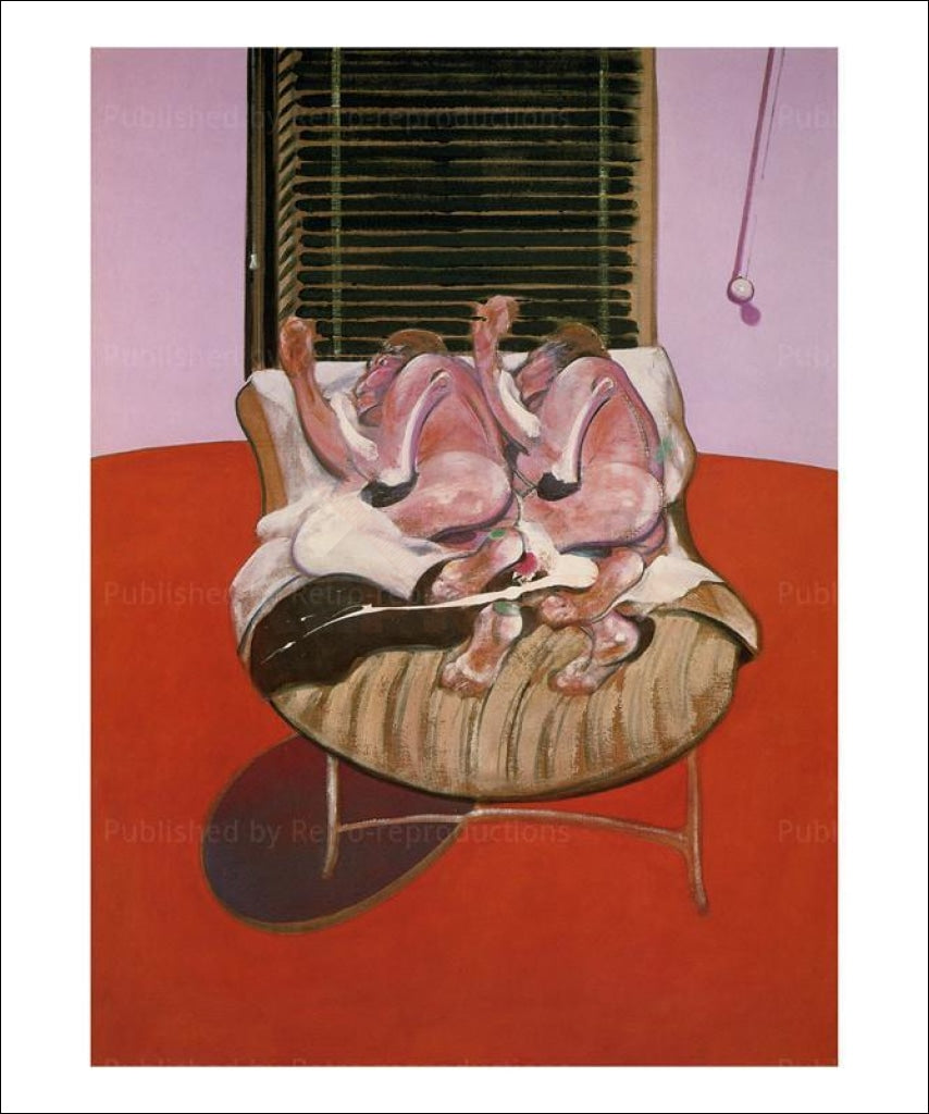 Art Print, Two figures lying on a bed with attendants 1968, Francis Bacon, art print - VintageArtReprints.com 