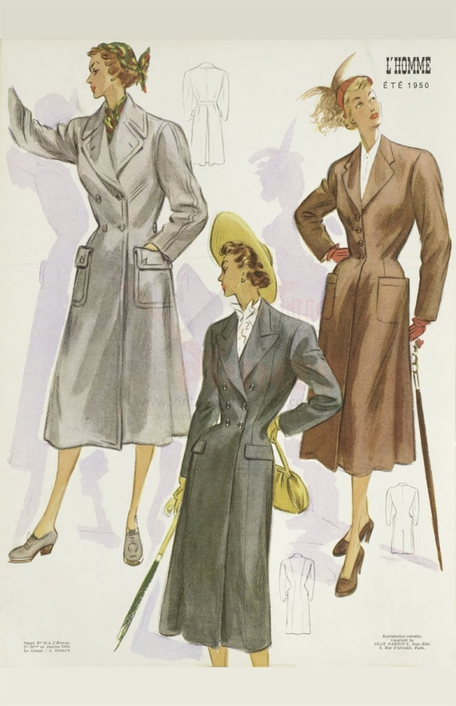 Art Print French Women Fashion 1950 I VintageArtReprints.com