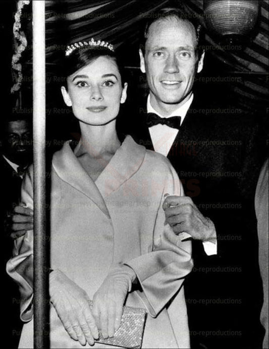 Audrey Hepburn and Mel Ferrer, photographic print - Vintage Art, 