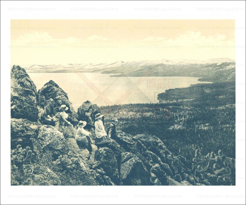 Beautiful Lake Tahoe 1915, California, Photographic Print - Vintage Art, canvas prints