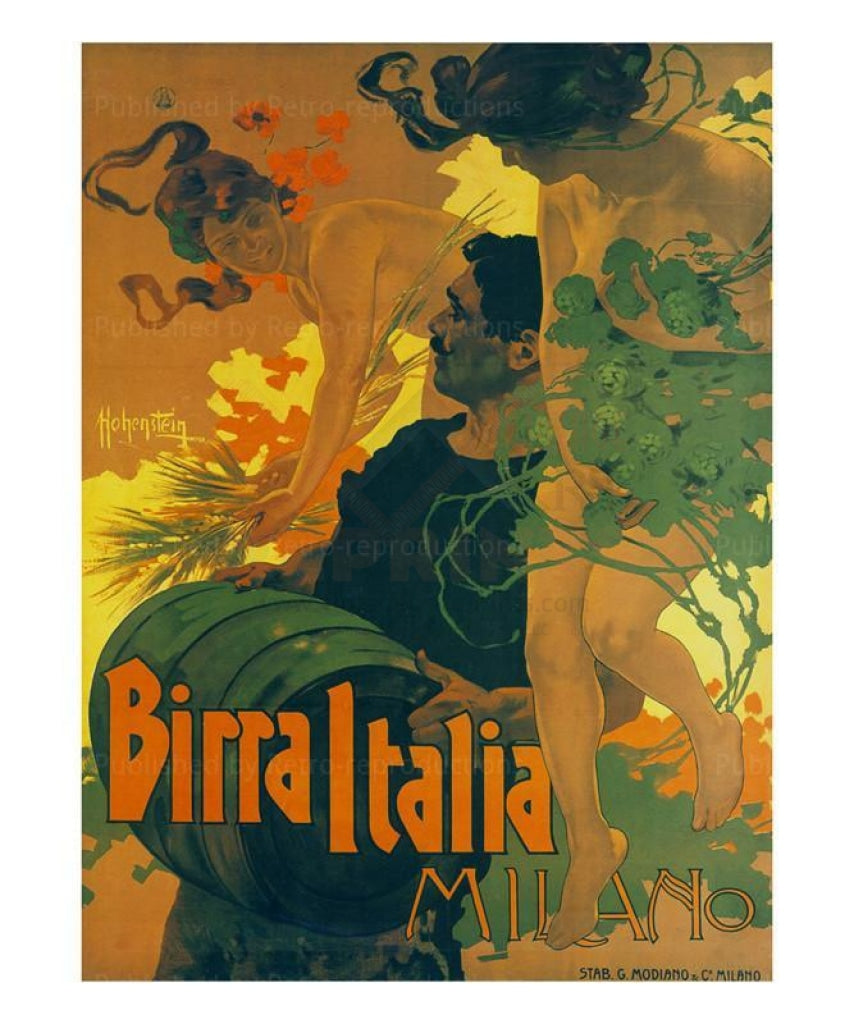 Birra Italia Milano, Art print - Vintage Art, canvas prints