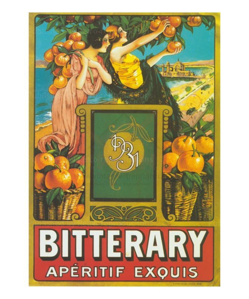 Bitterary Aperitif Exquis, Advertising poster, Art print - Vintage Art, 
