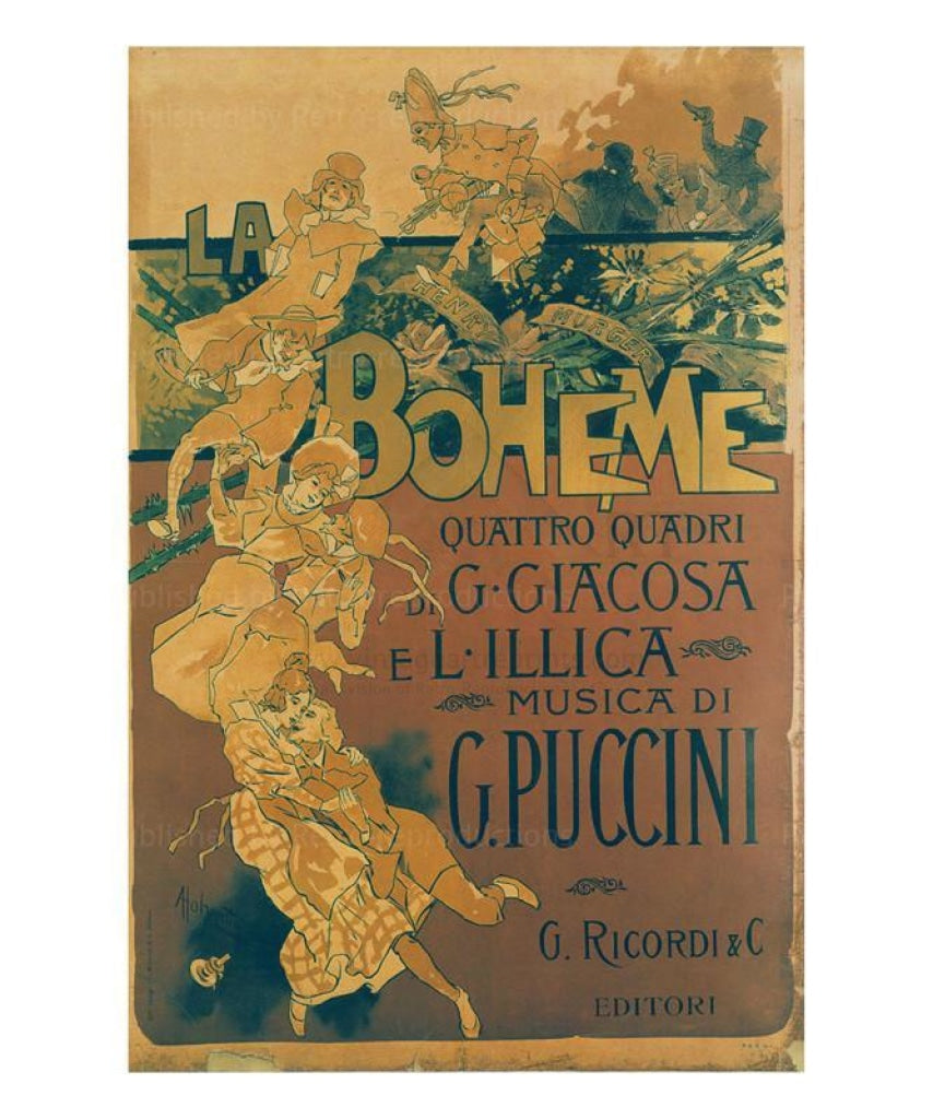 Boheme Musica di Puccini 1895, art print - Vintage Art, canvas prints
