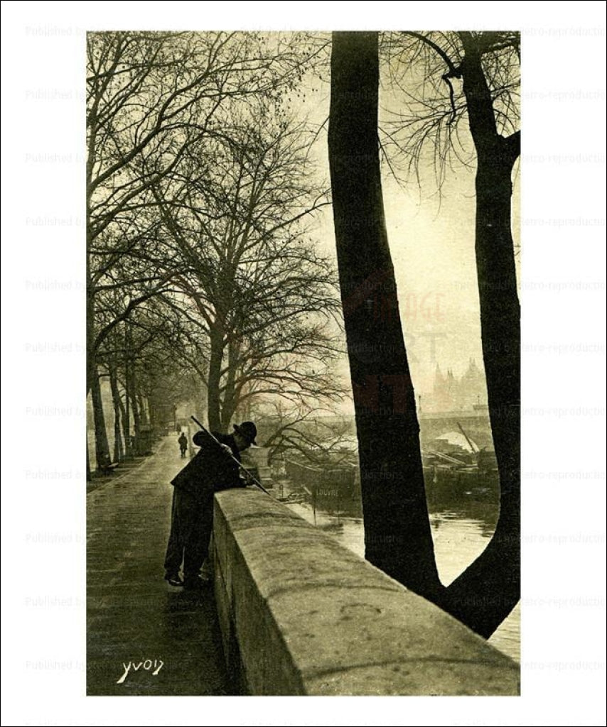 Bord de Seine, Paris, photographic print - Vintage Art, canvas prints