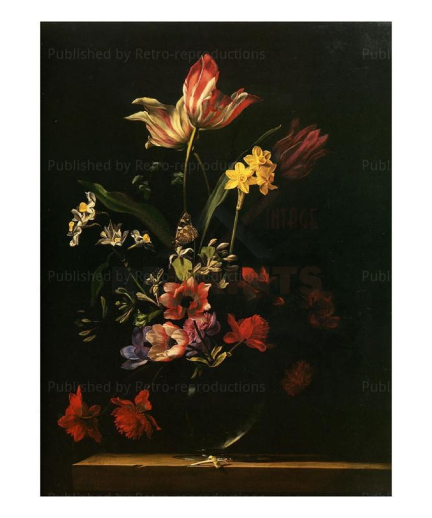 Bouquet de Fleurs, Art Print, Jean-Michel Picart - Vintage Art, canvas prints