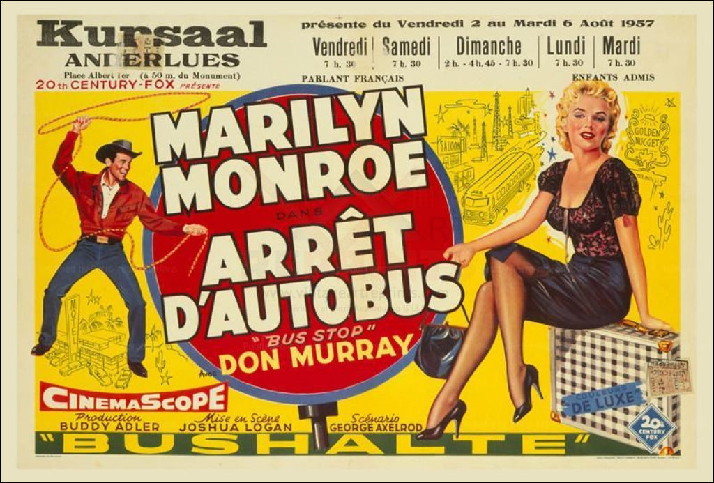 Bus Stop - Marilyn Monroe - Original poster 1964 - Vintage Art, canvas prints