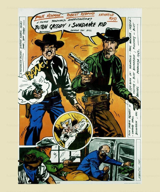 Butch Cassidy & Sundance Kid, Movie poster Vintage Art print Robert Redford Paul Newman