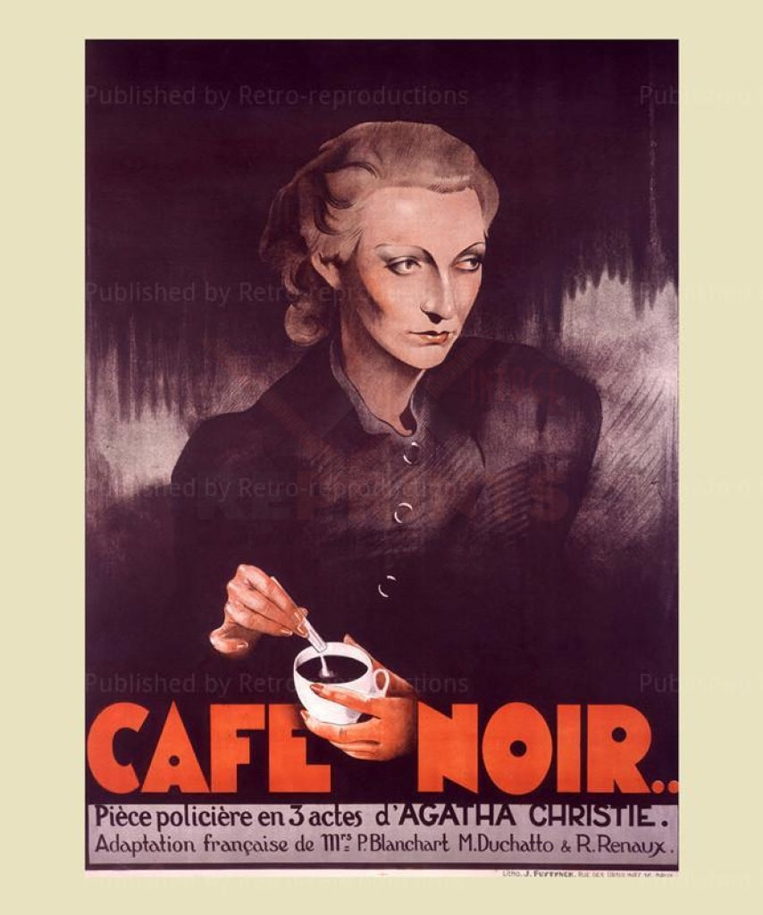 Cafe Noir - Original Movie Poster, restored on linen back - Vintage Art, canvas prints