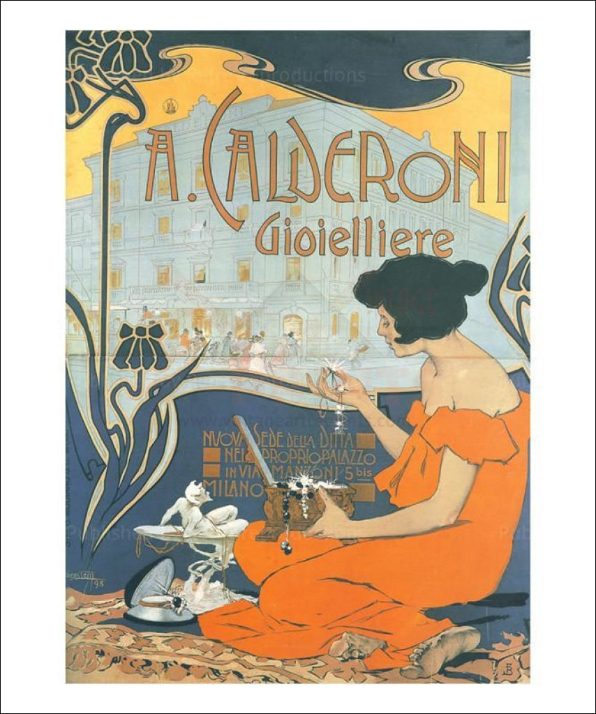 Calderoni Gioielliere 1898, Art Print, Adolfo Hohenstein - Vintage Art, canvas prints