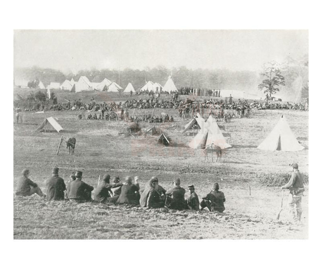 Camp of Confederate Prisoners, American Civil War, Photographic Print - Vintage Art, canvas prints