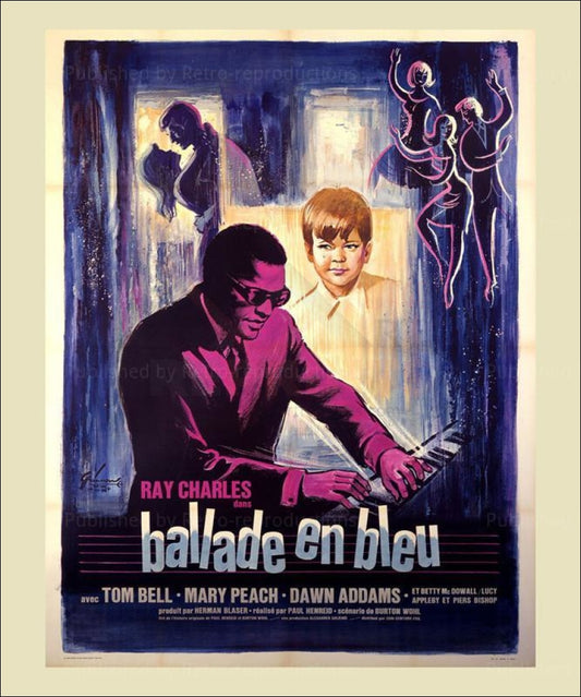 Ballade in Blue - Vintage art, movie poster print - Ray Charles