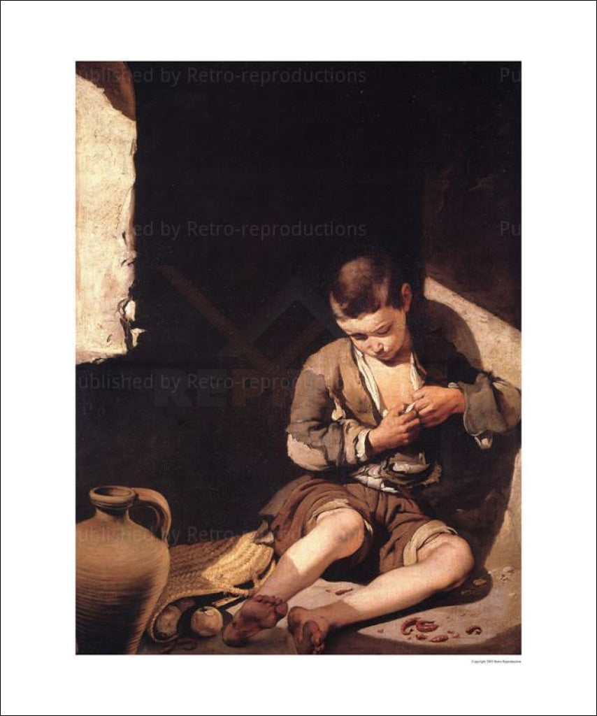 La Jeune Mendiant - Bartolome Esteban Murillo Vintage Art, canvas prints