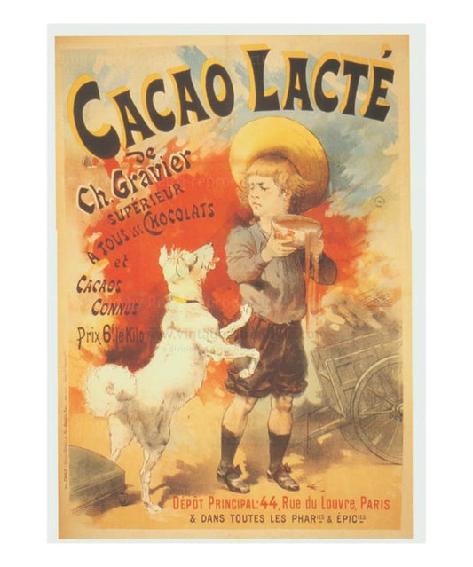Cacao Lacte,  French advertising poster reproduction - Vintage Art, canvas prints