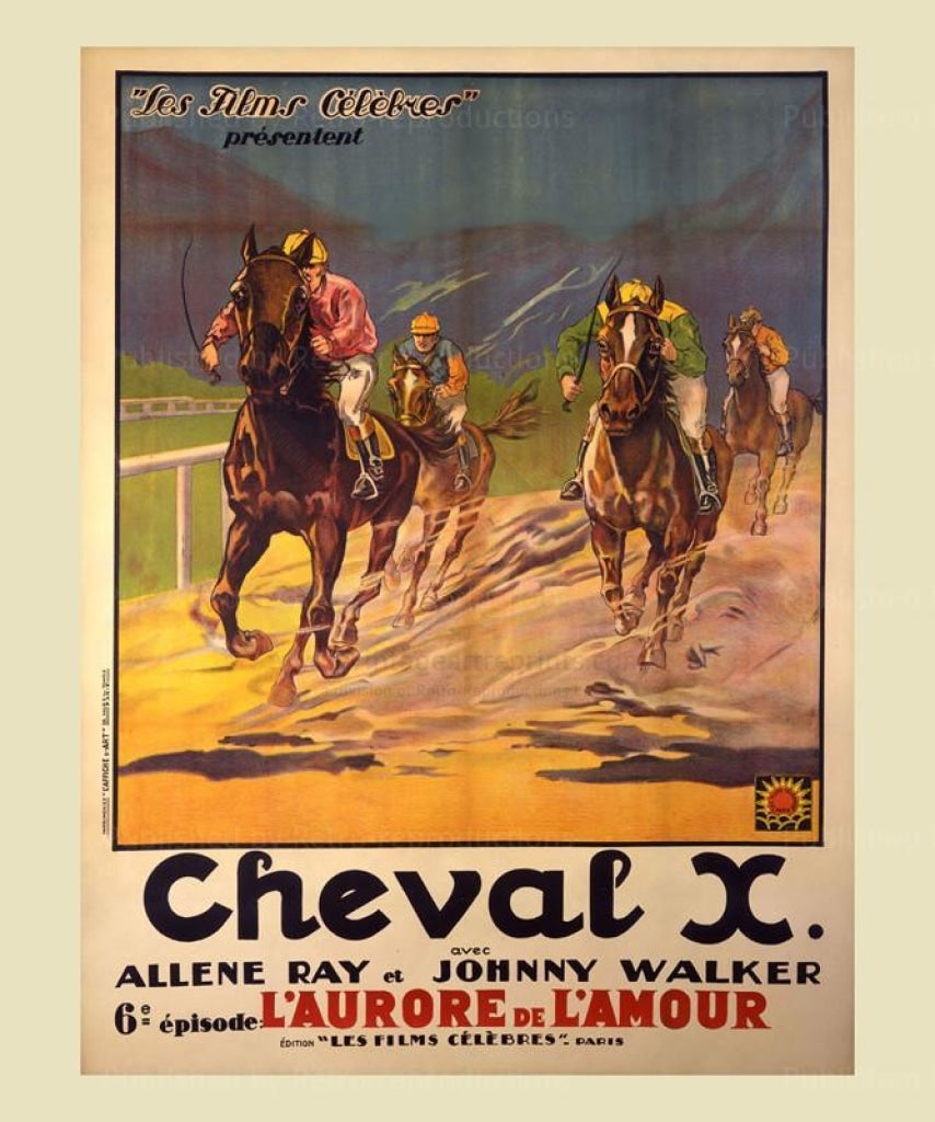 Cheval X  - French silent serial movie poster 1908