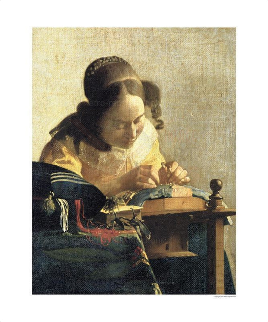 La Denteliere - Johannes Vermeer - Vintage Art, canvas prints