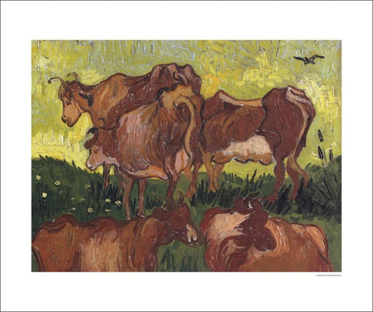 Les Vaches, The Cows, Vincent Van Gogh - Vintage Art, canvas prints